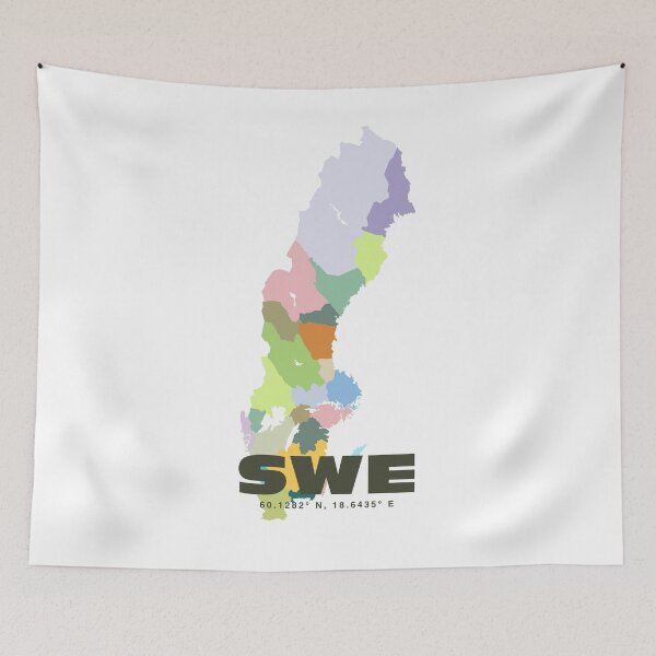 Item preview, Colorful Sweden Map - Minimalist Sweden Art Poster designed and sold by CartoPrints.