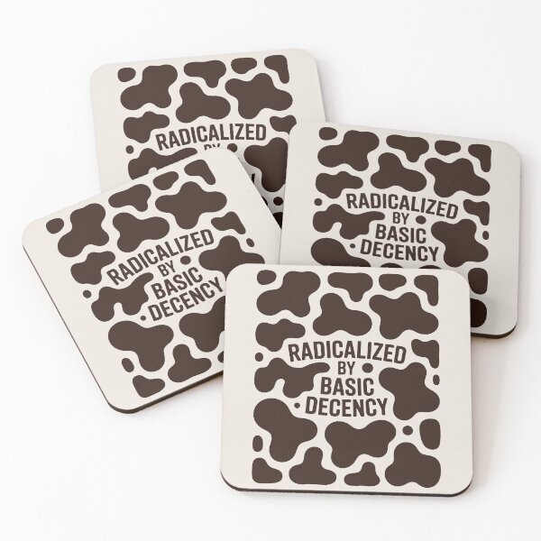 Item preview, Radicalized By Basic Decency Social Democracy Cow Print designed and sold by AniArtPL.