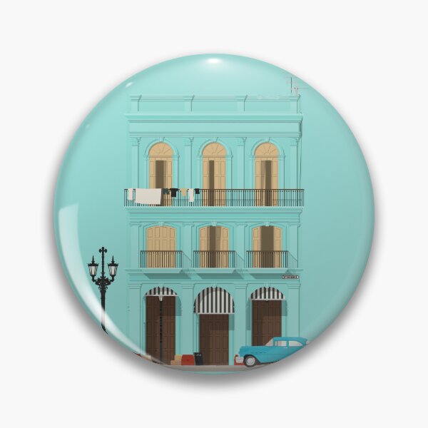 Item preview, Ilustración de viaje a La Habana del colorido barrio de casas adosadas de La Habana Vieja | Cuba designed and sold by aio.