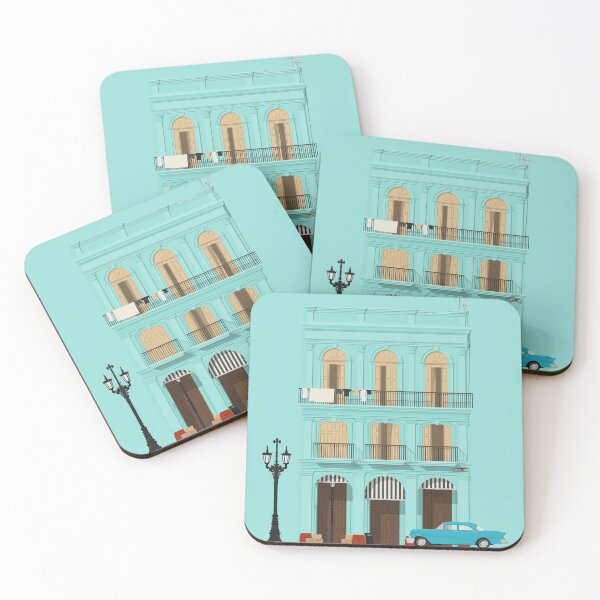 Item preview, Havana Travel Illustration of the colorful Townhouse Neighborhood of Old Havana | Cuba designed and sold by archetype prints.