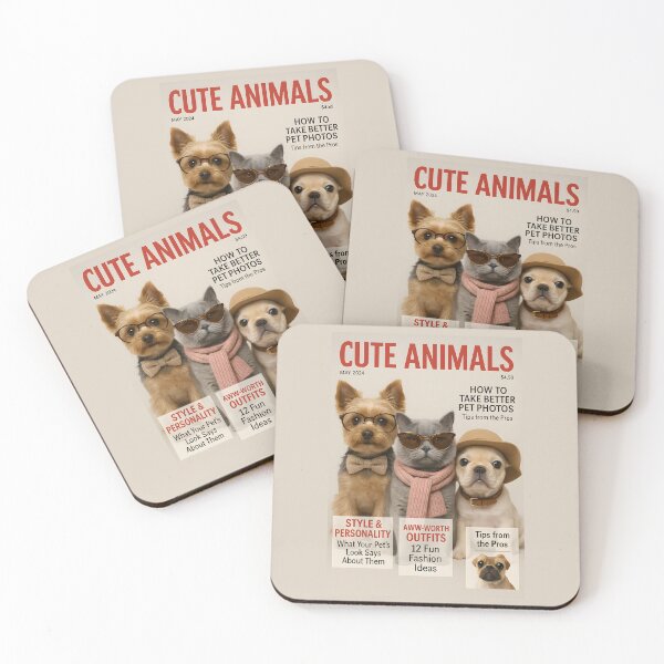 Item preview, Cute Animals Magazine Cover Funny Stylish Pets Fashion Photo Tips designed and sold by allogy.