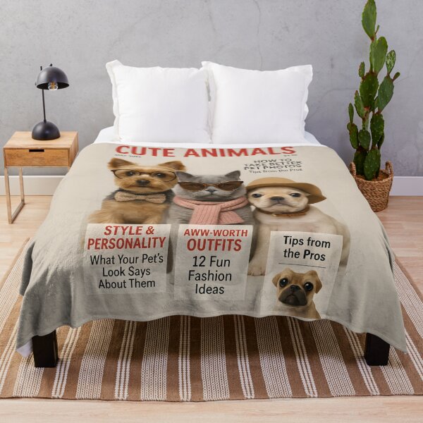 Item preview, Cute Animals Magazine Cover Funny Stylish Pets Fashion Photo Tips designed and sold by allogy.