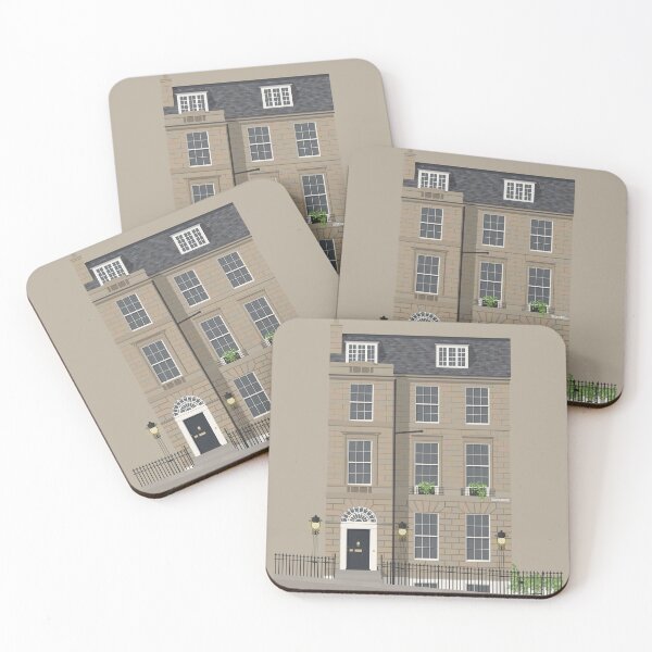 Item preview, Edinburgh Travel Illustration of a New Town Georgian Townhouse Neighborhood | Scotland designed and sold by archetype prints.