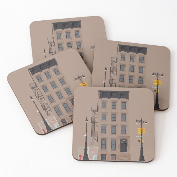 Item preview, New York Travel Illustration of a Harlem Brownstone Townhouse Neighborhood | USA designed and sold by aio.