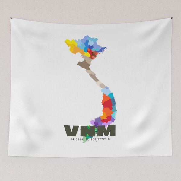 Item preview, Colorful Vietnam Map - Minimalist VNM Country Art Poster designed and sold by CartoPrints.