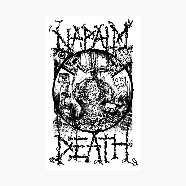 Artikel-Vorschau von Napalm Death Vintage Black White, designt und verkauft von sammielittle.