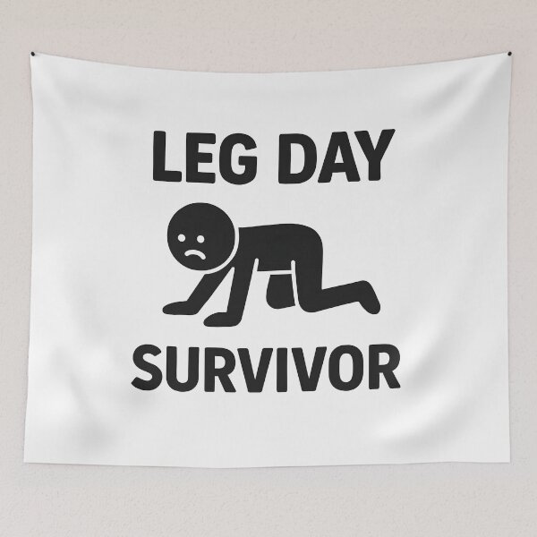 Item preview, Leg Day Survivor Funny Gym Workout Struggle Meme Design designed and sold by allogy.
