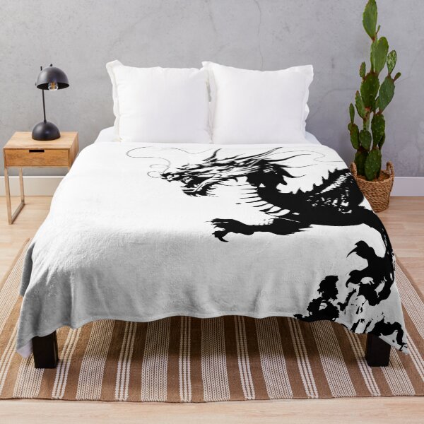 Item preview, Fierce ink dragon roars over misty mountains, dripping black ink illustration with every claw designed and sold by zephstudoartist.