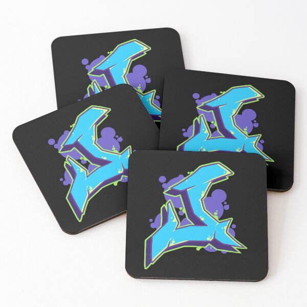 Item preview, Letter J - Graffiti Street Art Style Blue designed and sold by CreativeOpus.