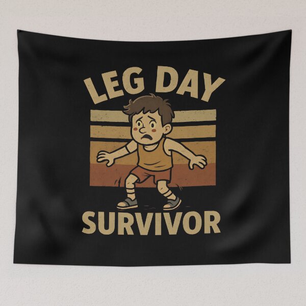 Item preview, Leg Day Survivor Funny Little Boy Gym Workout Exhausted Design designed and sold by allogy.