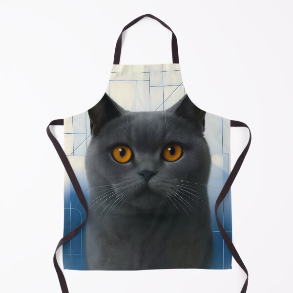 Item preview, Portrait of a British Shorthair cat with Geometric background designed and sold by Petalandfur.