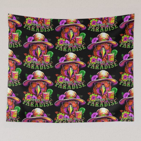Item preview, Sippin' in Paradise Maroon Parrot Tropical Summer Drinks designed and sold by MindWave THC.
