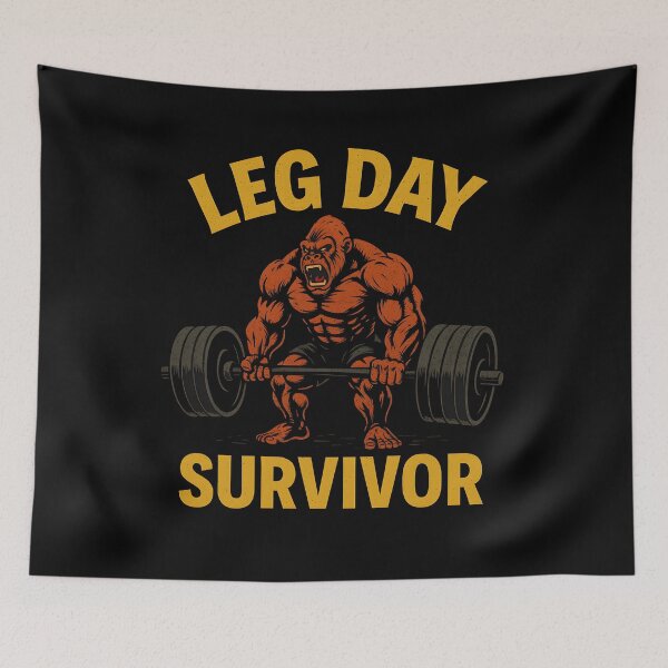 Item preview, Leg Day Survivor Funny Monkey Gorilla Gym Fitness Exhausted Meme Design designed and sold by allogy.