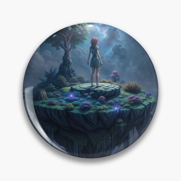 Item preview, Floating Island with Tree and Lightning in a Starry Night Sky designed and sold by Creative88Art.