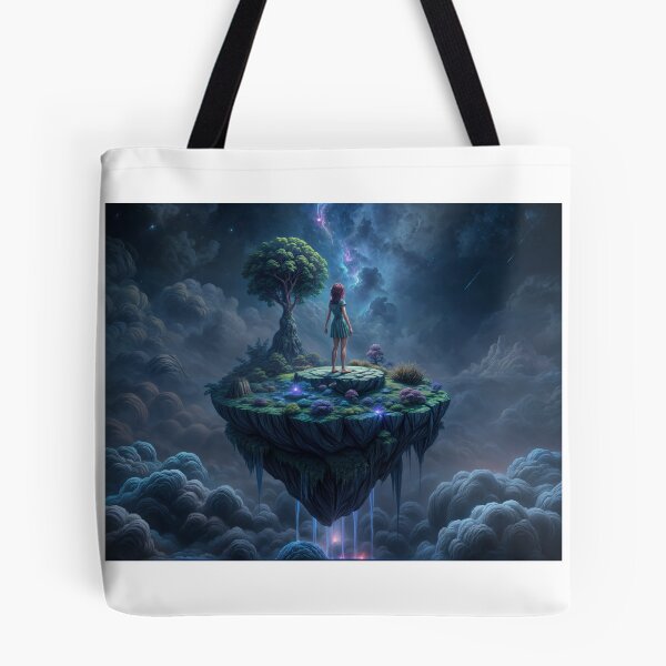 Item preview, Floating Island with Tree and Lightning in a Starry Night Sky designed and sold by Creative88Art.