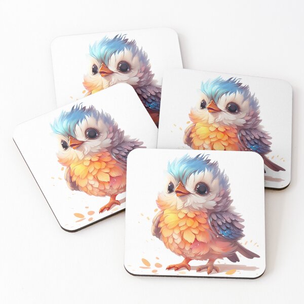 Aperçu de l'œuvre Adorable oiseau duveteux aux grands yeux créée et vendue par SylvieVibes.
