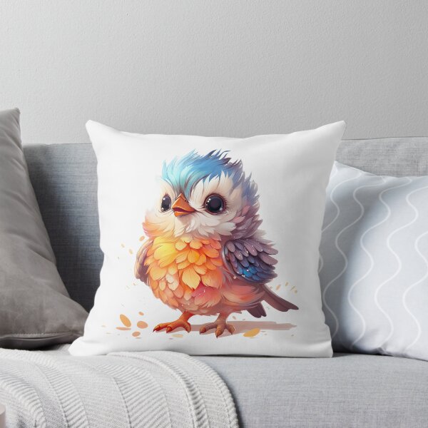 Aperçu de l'œuvre Adorable oiseau duveteux aux grands yeux créée et vendue par SylvieVibes.