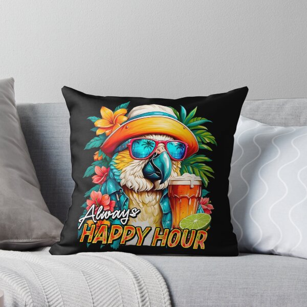 Item preview, Always Happy Hour Vecation Parrot Tropical Summer Drinks designed and sold by MindWave THC.