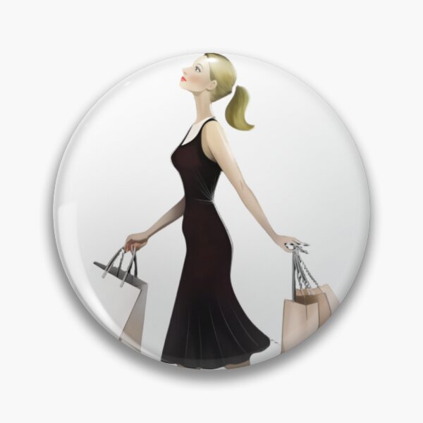 Item preview, Stylized Illustration of a Woman with Shopping Bags designed and sold by Creative88Art.