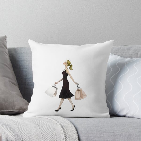 Item preview, Stylized Illustration of a Woman with Shopping Bags designed and sold by Creative88Art.