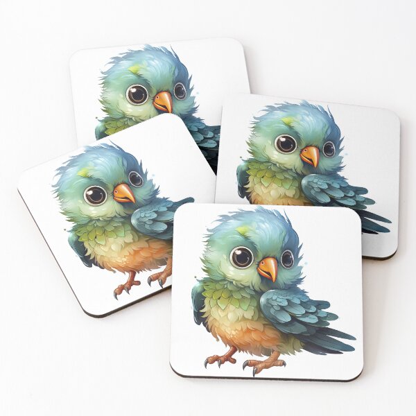 Aperçu de l'œuvre Adorable oiseau duveteux aux grands yeux créée et vendue par SylvieVibes.