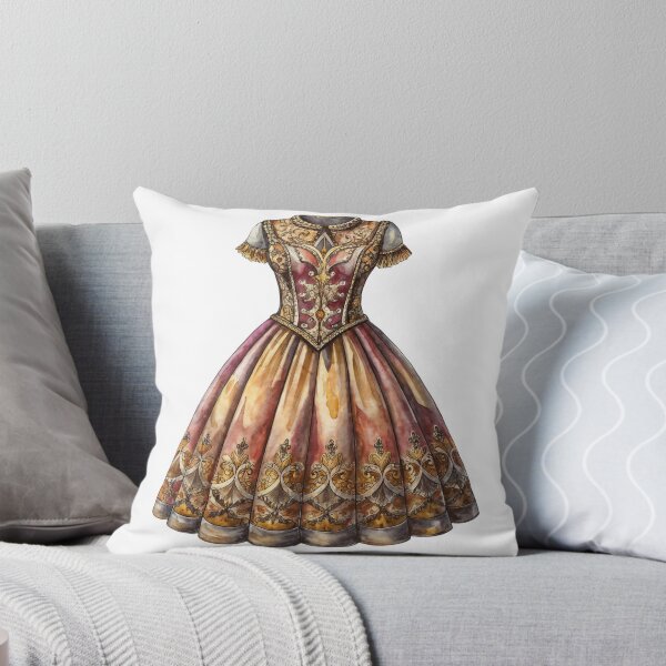 Item preview, Vintage Dress with Gold Embroidery and Gradient Warm Tones designed and sold by Creative88Art.