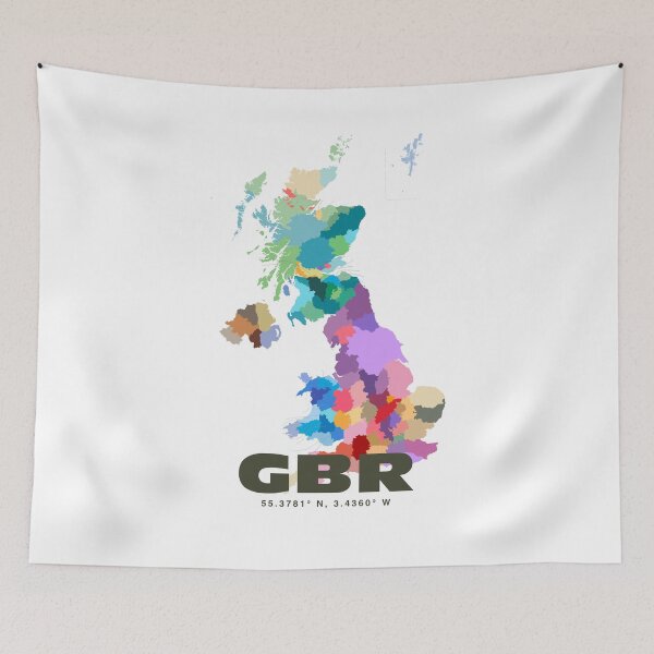 Item preview, Colorful United Kingdom Map Poster | Modern GBR Art | Britain Counties Wall Art | Gift for Traveler and Geography Lover designed and sold by CartoPrints.