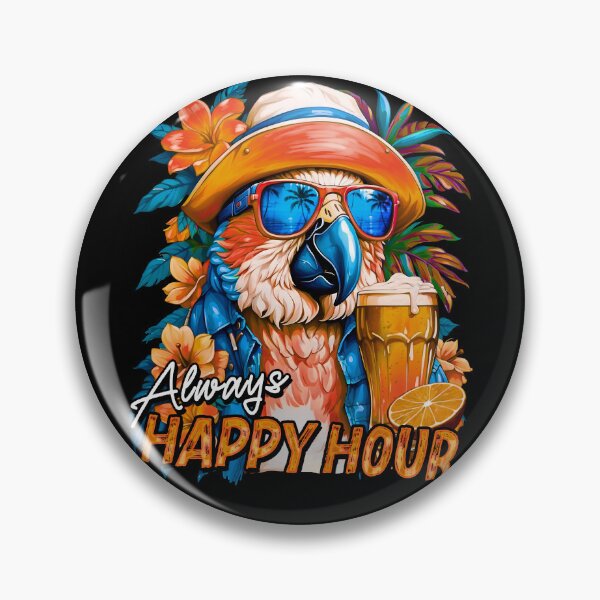 Item preview, Always Happy Hour Vecation Parrot Tropical Summer Drinks designed and sold by MindWave THC.