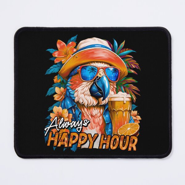 Item preview, Always Happy Hour Vecation Parrot Tropical Summer Drinks designed and sold by MindWave THC.