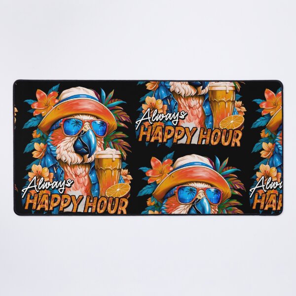 Item preview, Always Happy Hour Vecation Parrot Tropical Summer Drinks designed and sold by MindWave THC.