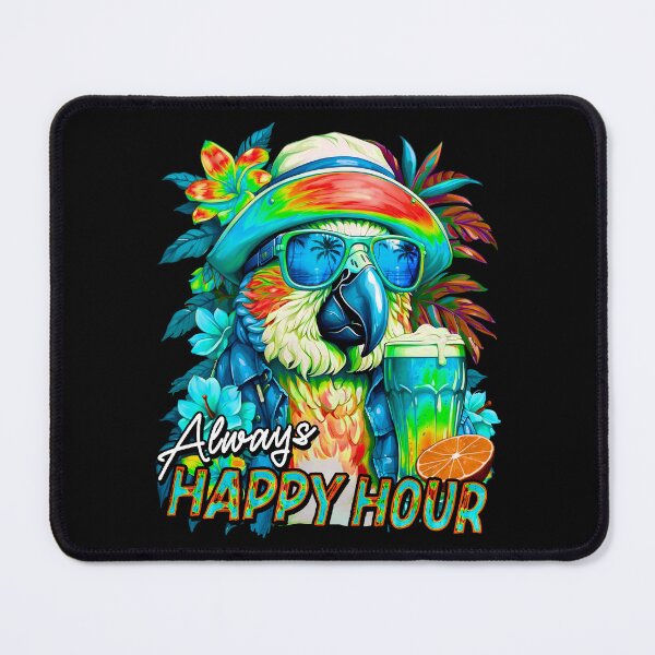 Item preview, Always Happy Hour Vecation Parrot Tropical Summer Drinks designed and sold by MindWave THC.