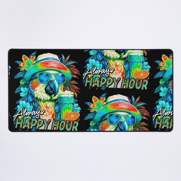 Item preview, Always Happy Hour Vecation Parrot Tropical Summer Drinks designed and sold by MindWave THC.