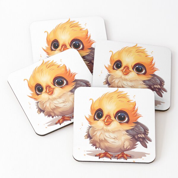 Aperçu de l'œuvre Adorable oiseau duveteux aux grands yeux créée et vendue par SylvieVibes.