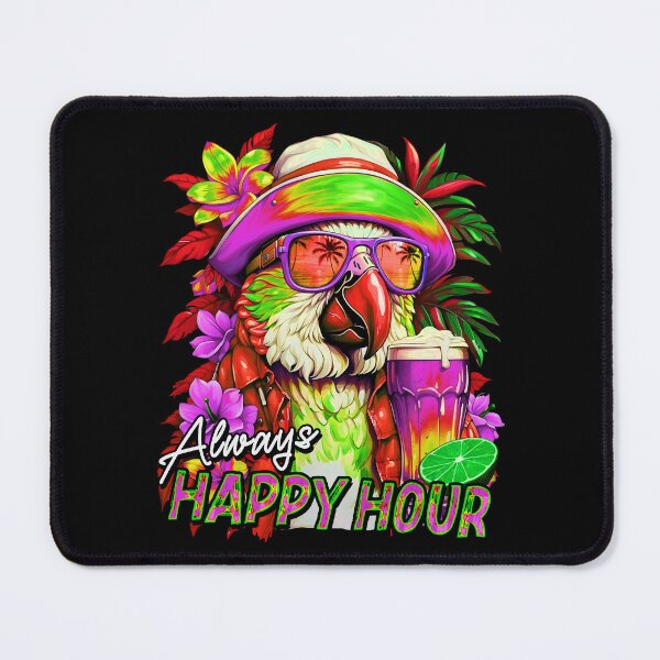 Item preview, Always Happy Hour Vecation Parrot Tropical Summer Drinks designed and sold by MindWave THC.