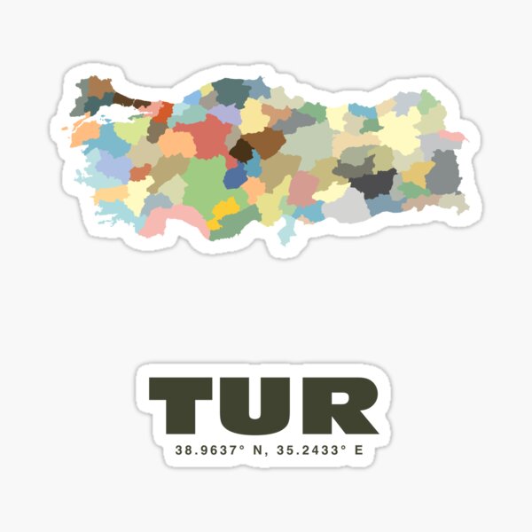 Item preview, Colorful Turkey Map Poster | Modern TUR Art | Türkiye Provinces Wall Art | Gift for Traveler and Geography Lover designed and sold by CartoPrints.