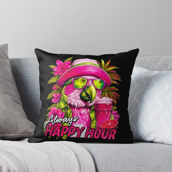 Item preview, Always Happy Hour Vecation Parrot Pink Tropical Summer Drinks designed and sold by MindWave THC.