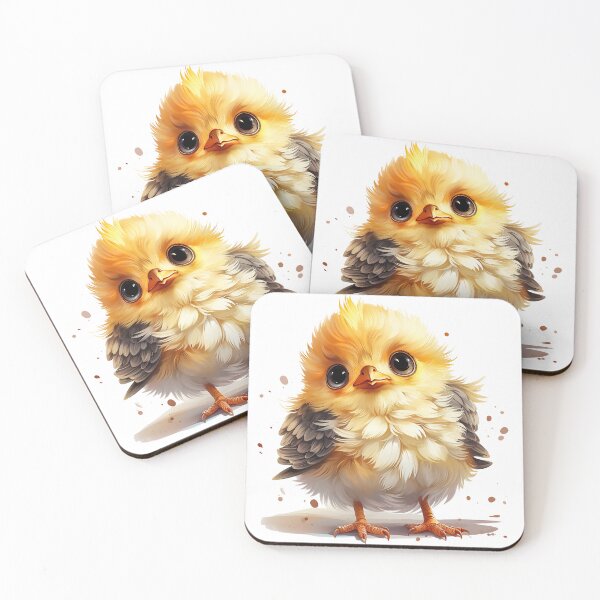 Aperçu de l'œuvre Adorable oiseau duveteux aux grands yeux créée et vendue par SylvieVibes.