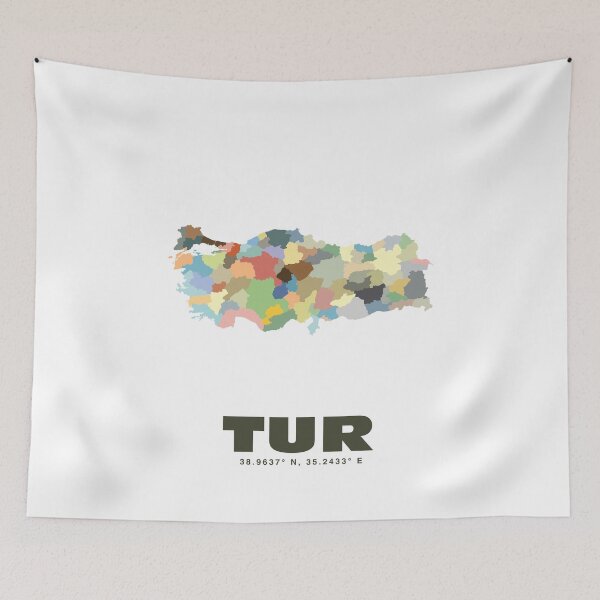 Item preview, Colorful Turkey Map Poster | Modern TUR Art | Türkiye Provinces Wall Art | Gift for Traveler and Geography Lover designed and sold by CartoPrints.