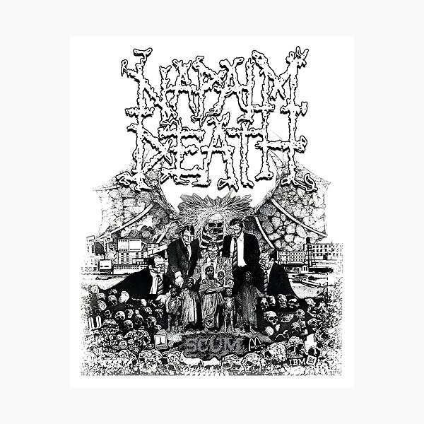 Artikel-Vorschau von Napalm Death Scum Black White, designt und verkauft von sammielittle.
