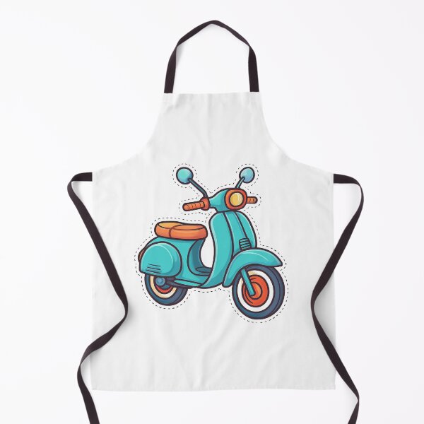 Aperçu de l'œuvre Autocollant de scooter vintage - Illustration mignonne de cyclomoteur rétro créée et vendue par ArTo-Wear.