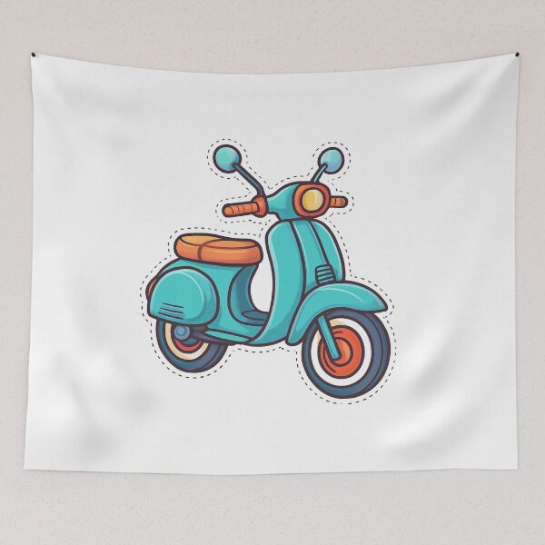 Item preview, Vintage Cartoon Scooter Sticker - Cute Retro Moped Illustration designed and sold by ArTo-Wear.