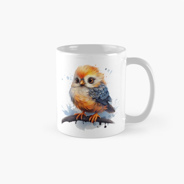 Aperçu de l'œuvre Adorable oiseau duveteux aux grands yeux créée et vendue par SylvieVibes.