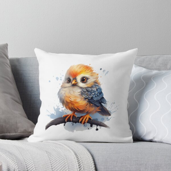 Aperçu de l'œuvre Adorable oiseau duveteux aux grands yeux créée et vendue par SylvieVibes.