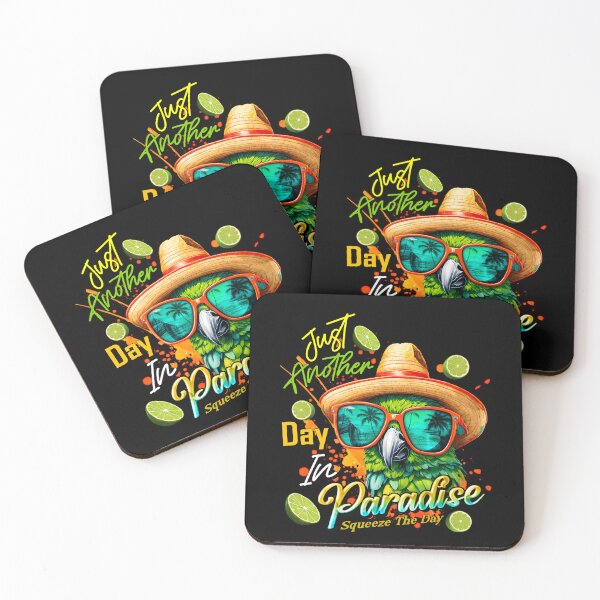 Item preview, Just Another Day in Paradise Squeeze the Day Parrot Tropical Summer Citrus designed and sold by MindWave THC.