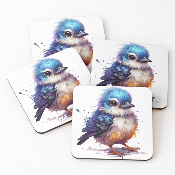 Aperçu de l'œuvre Adorable oiseau duveteux aux grands yeux créée et vendue par SylvieVibes.