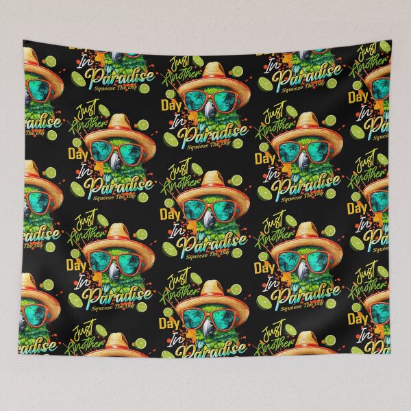 Item preview, Just Another Day in Paradise Squeeze the Day Parrot Tropical Summer Citrus designed and sold by MindWave THC.