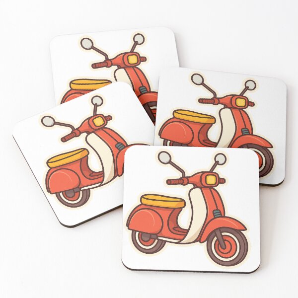 Item preview, Retro Red Scooter Sticker - Cute Vintage Moped Illustration designed and sold by ArTo-Wear.