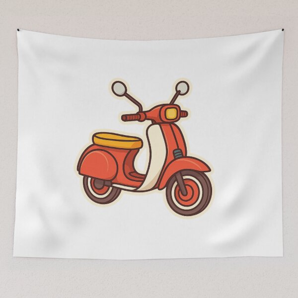 Item preview, Retro Red Scooter Sticker - Cute Vintage Moped Illustration designed and sold by ArTo-Wear.