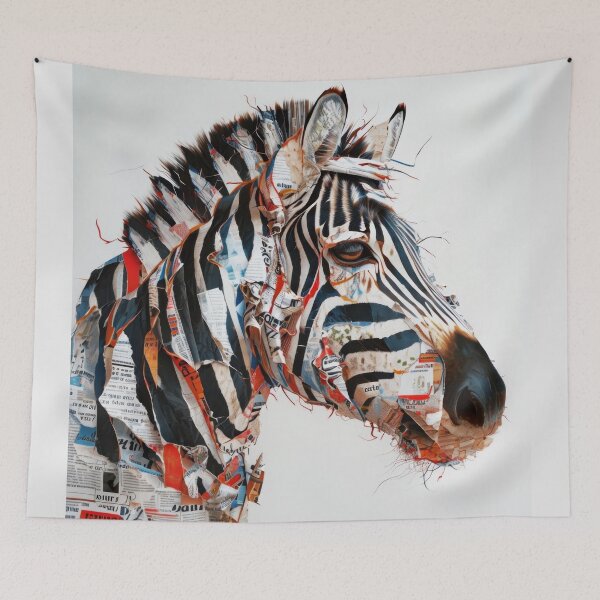 Item preview, Zebra Made of Newspapers designed and sold by caracatita75.