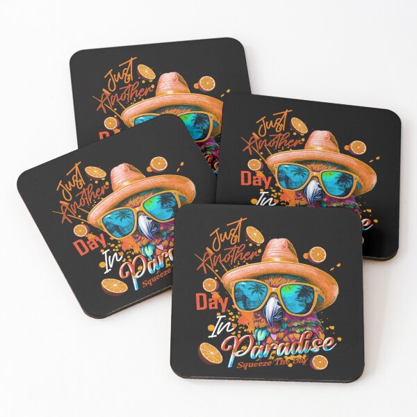 Item preview, Just Another Day in Paradise Squeeze the Day Parrot Tropical Summer Citrus designed and sold by MindWave THC.